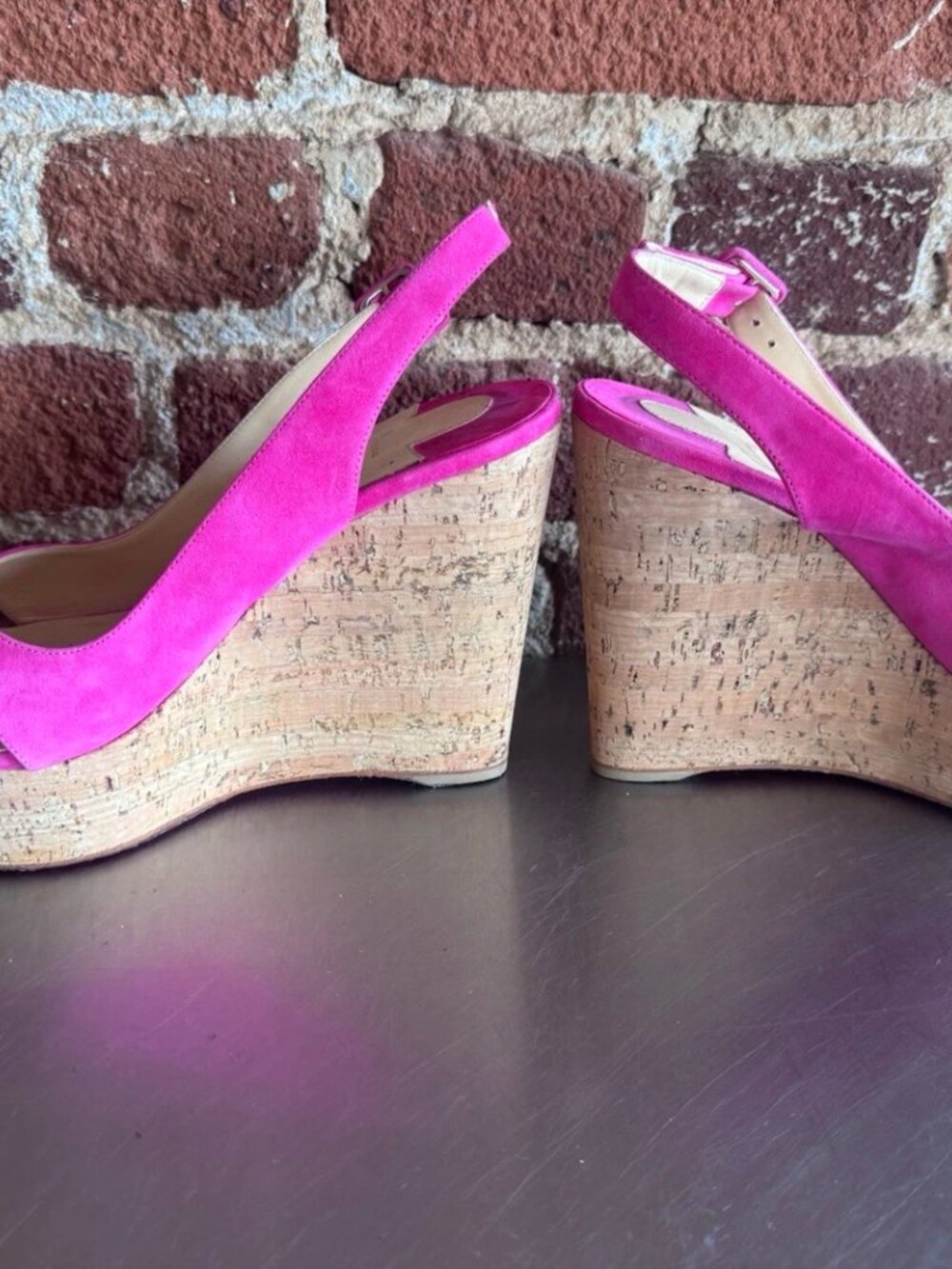 Christian Louboutin Reine de Liege 120 Suede/Cork Zeppa - Picture 3 of 6